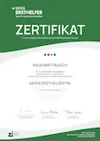 Zertifikat MHFA Ersthelferin